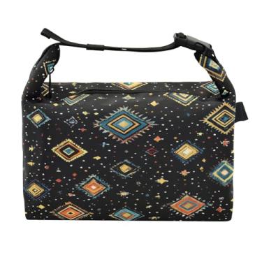 Imagem de STAYTOP Lancheira colorida estilo nativo americano com fivela de alça, lancheira isolada para meninos e meninas, lancheira térmica para trabalho escolar