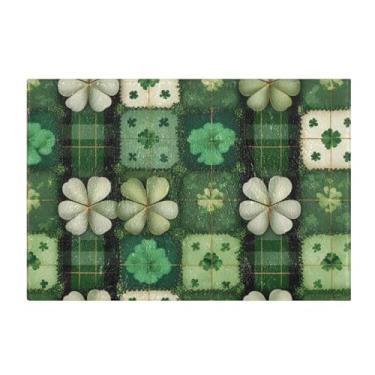 Imagem de Burbuja Tapete de banho St. Patrick Clover, tapete absorvente extramacio, com suporte antiderrapante para banheiro, banheira, chuveiro, 41 x 61 cm