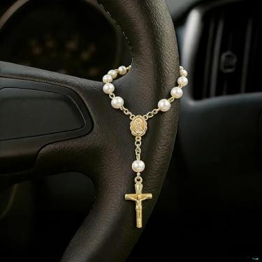 Imagem de Cruz para enfeite de pendurar espelho de carro, presentes cristãos retrovisores para mulheres e homens, acessórios de carro cristão, pingente de acessórios de espelho retrovisor cristão, presente