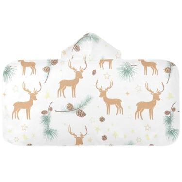 Imagem de Burbuja Toalha de banho com capuz de laço rosa para crianças, toalha de praia de pelúcia macia absorvente para chá de meninas e meninos 3-10 anos, 61 x 127 cm