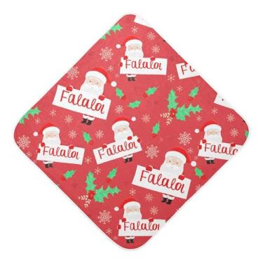 Imagem de Burbuja Toalha de banho para bebê Papai Noel - Toalha com capuz de musselina macia e absorvente para recém-nascidos, 76 x 76 cm