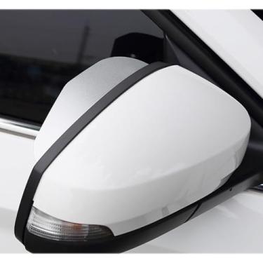 Imagem de 2 peças de espelho retrovisor exterior do carro sobrancelha espelho lateral automotivo protetor de viseira de chuva carro impermeável proteção de chuva ajuste universal (prata)