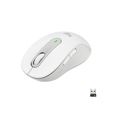 Imagem de Mouse Sem Fio Logitech Signature M650 Tamanho Médio, Clique Silencioso, Conexão USB e Bluetooth - Branco