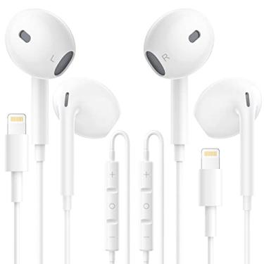 Imagem de Tapo Pacote com 2 fones de ouvido com fio para iPhone, fones de ouvido com fio, microfone integrado e controle de volume, redução de Nosie estéreo Hi-Fi, compatível com iPhone 14/13/12/11/XR/XS/X/8/7