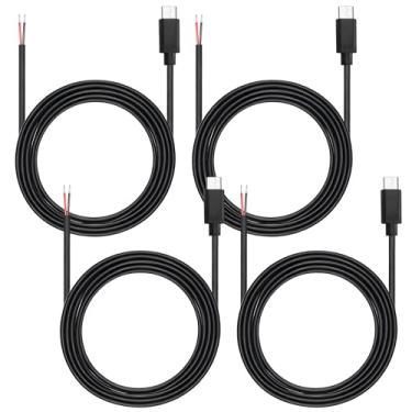 Imagem de MAYWILLA Cabo USB tipo C de 2 pinos, 5 V, 3 A, 22 AWG, USB C, plugue macho para extensão de cabo de alimentação de extremidade aberta de 2 pinos para equipamento DIY instalado, reparo de substituição