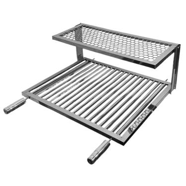 Imagem de Grelha Para Churrasco Com Grelha Dupla Inox Reforçada(40x50)