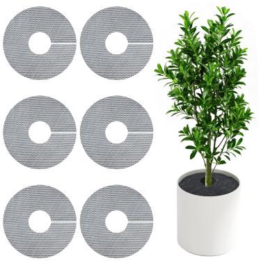 Imagem de phepetroll Pacote com 6 grades de vasos de plantas - Protetor de cobertura de solo cortável de 29 cm de gatos, rolha de escavação de animais, protetor de solo de vaso de plantas internas para varanda