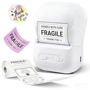 Imagem de vvia P3 Label Makers - Impressora de etiquetas de código de barras Bluetooth Impressora térmica portátil para pequenas empresas, endereço, código de barras, logotipo, roupas, correspondência