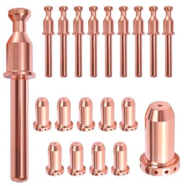 Imagem de 10 eletrodos 9-0096, 10 peças 9-0094 ponta de bocal 40A para Thermal Dynamics Cutmaster 42 12+ SL40 consumíveis de torção de plasma