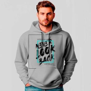 Imagem de Moletom Canguru Estampado Never Look Back REF1495-Masculino