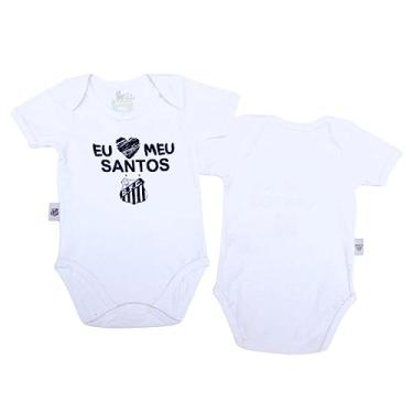 Imagem de Body Bebê Santos Frase Eu Amo Meu Santos Oficial