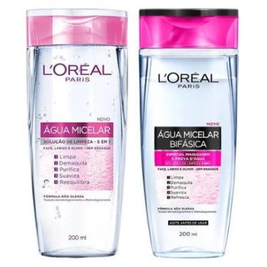 Imagem de L'Oréal Paris Solução de Limpeza Kit - Água Micelar 5 em 1 + Água Micelar Bifásica Kit-Feminino