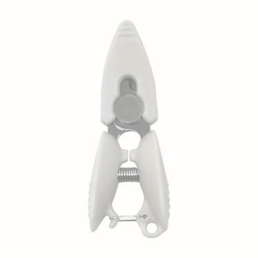 Imagem de 1 mini tesoura de metal de bolso, design ambidestro com mola, sem necessidade de bateria, aparador de linha para ponto cruz, uso em viagem, branco