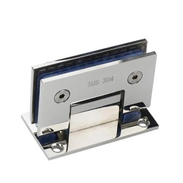 Imagem de Dobradiça de parede para porta de chuveiro de vidro preto em aço inoxidável 304 dourado (abertura de 90 graus), cromada,