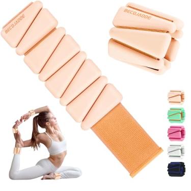 Imagem de BECOJADDE Conjunto de 2 pesos de tornozelo (500 g cada) pesos de pulso para mulheres e homens, pulseiras ajustáveis para braço e perna para pilates em casa, caminhada, ioga, treino, exercícios na