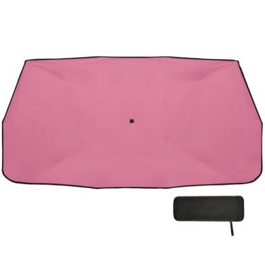 Imagem de Toldo de para-brisa vermelho violeta pálido para caminhões cobertura completa sombra solar de carro 147 x 75 cm capa de guarda-chuva de carro