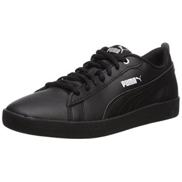 Imagem de PUMA Tênis feminino de couro Smash WNS V2, Preto, 7.5