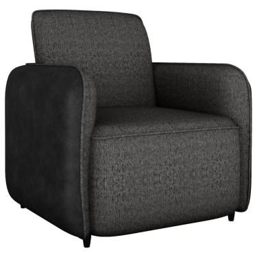 Imagem de Poltrona ZuquireLinho Vancouver Corino Preto Milani Store