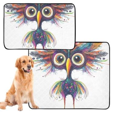 Imagem de TSENQUE Almofadas de urina laváveis com animais engraçados, caprichosos, para cães, à prova d'água, reutilizáveis, almofadas de treinamento para filhotes, absorventes, médias + grandes, conjunto de 2