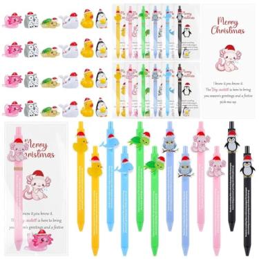 Imagem de 48 conjuntos de canetas esferográficas de Natal com cartões de agradecimento, mini resina, presentes de agradecimento, para colegas de trabalho, equipe, professor, Nusre, presente de agradecimento da