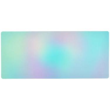 Imagem de Tapete de mouse gradiente arco-íris pastel, controle de precisão, mouse pad grande para jogos, 90 x 40 cm, teclado