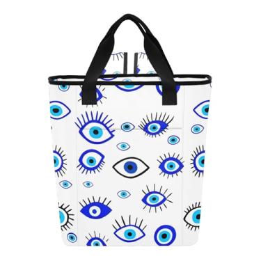 Imagem de Joitme Bolsa térmica azul olho turco praia mochila térmica 36 latas mochila refrescante para mulheres viagens