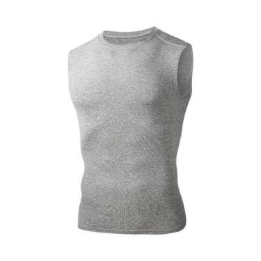 Imagem de Camiseta Regata Masculina De Verão Sem Mangas Compressão Para Treino D