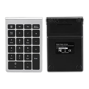 Imagem de Generic Teclado Numérico Sem Fio Ergonômico Receptor USB para 7/8/10, Velocidade de Recuperação Rápida para Trabalho de Escritório, ABS Prata Preto (#11)