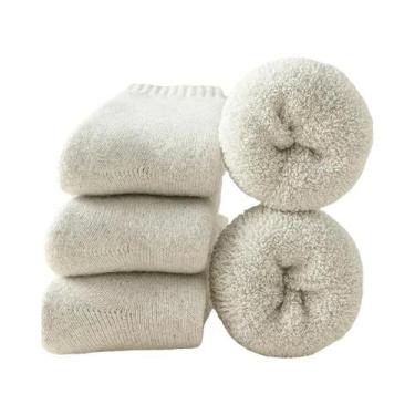 Imagem de Meias De Lã Para Homens E Mulheres, 3 Pares, Térmicas, De Cashmere, Es