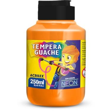Imagem de Kit de Tinta Guache, Acrilex, 250 ml, Laranja Neon, 6 Unidades