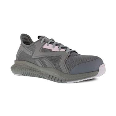 Imagem de Reebok Tênis de trabalho feminino Flexagon 3.0 Safety Toe Athletic Work, Cinza/rosa, 8 Wide