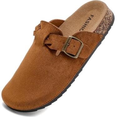 Imagem de DDXYYDS Sandália feminina de camurça masculina de couro confortável com suporte de arco e fivela ajustável, Marrom, 6.5 Women/5.5 Men