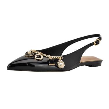 Imagem de GUESS Sapatilha feminina de balé Daisee, Patente preta 001, 41