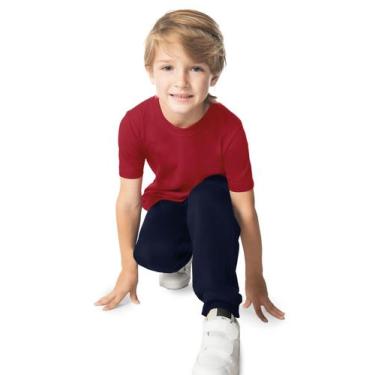 Imagem de Camiseta Infantil Masculina Básica Rovi Kids Vermelho, 4, Vermelho