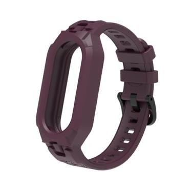 Imagem de VEVEL Pulseira de silicone TPU macio para Xiaomi MiBand 8, pulseira para MiBand 8 NFC, borracha Correa, kit de acessórios de substituição (vinho)
