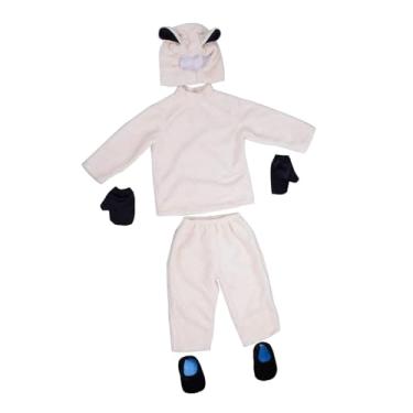 Imagem de simhoa Fantasia infantil de ovelha com chapéu, roupa fofa para festas à fantasia, bailes de máscaras e brincadeiras de faz de conta, S