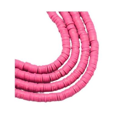 Imagem de Contas De Argila Polimérica Vermelho Laranja, Discos Planos Redondos H