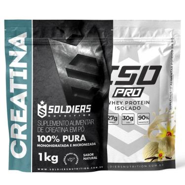 Imagem de Kit: Whey Protein Isolado ISO PRO 1kg + Creatina Monohidratada 1kg - Soldiers Nutrition-Unissex