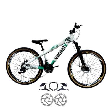 Imagem de Bicicleta 26 VikingX T25 21v Freios Hidraulicos Freeride Pneu Aro 26 Balão Faixa Amarela-Unissex