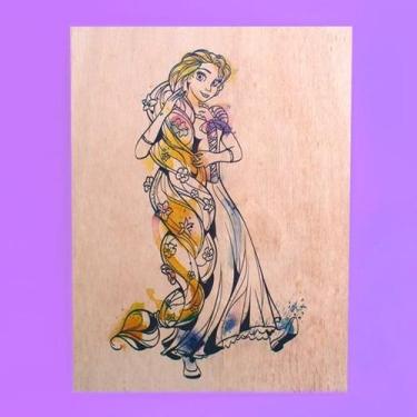Imagem de Quadro Rapunzel Princesa Disney Aquarela - Desembrulha