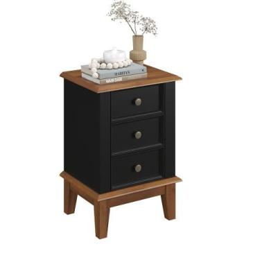 Imagem de Mesa de Cabeceira Madeira Maciça - Apaixone&Decore, Preto