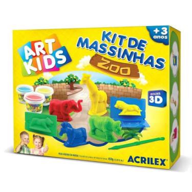 Imagem de Kit de Massinha de Modelar Acrilex 450g Zoológico 40010