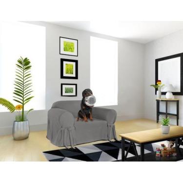 Imagem de Capa para Sofá de 1 Lugar Luxo em Brim Sarja 100% Algodão Confortável 