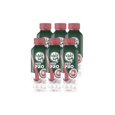 Imagem de Shake Proteíco Veg Pro 100% Vegetal Vida Veg Morango 6 unid-Unissex