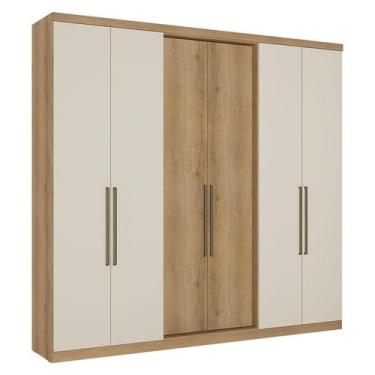 Imagem de Guarda Roupa Casal Passione Ultra 6 Portas Capuccino Off White com Côm