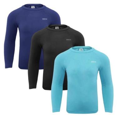 Imagem de Kit 3 Camisas Térmicas Selene Proteção UV50+ Juvenil, Marinho, Azul, 1