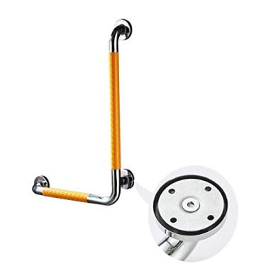 Imagem de Barras de apoio para banheiro, barras de apoio em forma de L para banheiras e chuveiros, trilho de apoio cromado polido angular para banheiro, trilho de segurança de aço inoxidável 304, suporte de