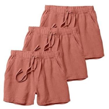 Imagem de Kit 3 Shorts Linho Premium Bermuda Masculina Moda Praia Luxo-Masculino