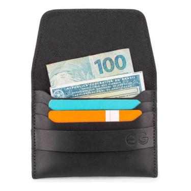 Imagem de Carteira Masculina Slim Couro Legítimo Porta Cartao Cartões/cnh/cédula