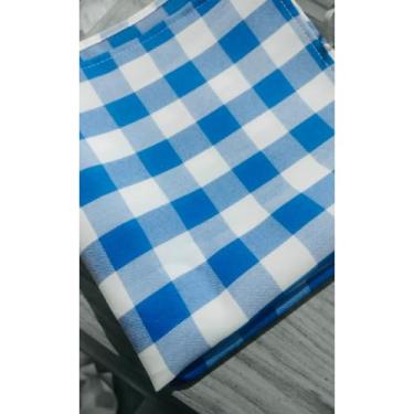 Imagem de Um conjunto de 6 guardanapos xadrez é perfeito para arrumar a mesa(azul xadrez,6)